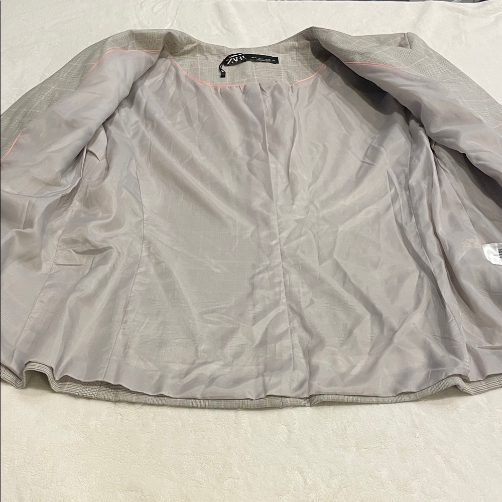 💖 Zara Light Tan/Pink Blazer - Picture 6 of 9